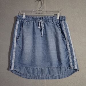 Cloth & Stone Anthropologie Blue Jean Drawstring Mini Skirt Size Medium